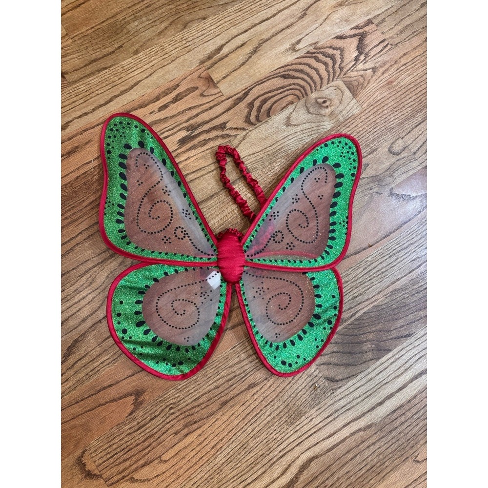 Gymboree Butterfly Fairy Wings Costume Red Green Glitter One Size Dress Up